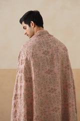 Mélange Pastel Pink Paisley-Jaal Embroidered Shawl