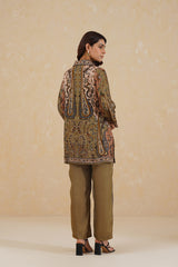 Olive Paisley Print Co-ord Set- Inchingindia