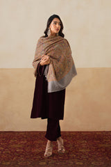 Light-Mustard Jamawar Stole For Women