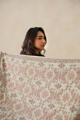 Mélange Mint Green Embroidered Shawl For Women