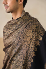 Black Gold Zari Paisley Stole