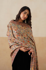 Gulistan Classic Kani Pashmina Shawl For Women (Beige) - Luxury Wedding Gift
