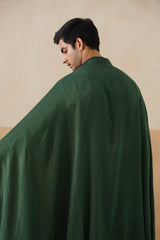 Forest Green & Black Zari Reversible Stole