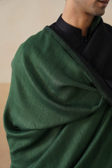 Forest Green & Black Zari Reversible Stole