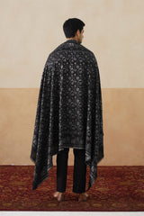 Midnight Zari Jaal Shawl (Black)