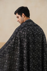 Midnight Zari Jaal Shawl (Black)