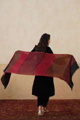 Deep Red–Copper Reversible Zari Stole For Women