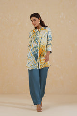 Mustard Teal Ombre Co-ord Set- Inchingindia