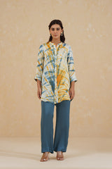 Mustard Teal Ombre Co-ord Set- Inchingindia