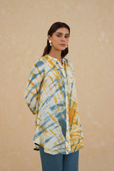 Mustard Teal Ombre Co-ord Set- Inchingindia