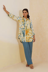 Mustard Teal Ombre Co-ord Set- Inchingindia