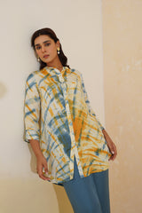 Mustard Teal Ombre Co-ord Set- Inchingindia