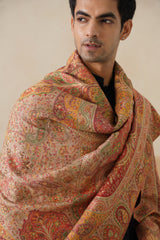 Mehrab Jamawar Paisley Shawl (Beige)