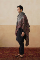 Black Zari Jamawar Border Shawl