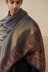 Black Zari Jamawar Border Shawl