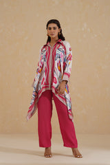 Flowy Pink Printed Co-ord Set- Inchingindia