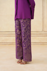 Wine Shirt with Brocade Pants-Inching India