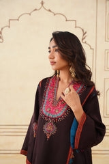 Meher Chocolate Contrast Printed Set-Inching India