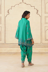 Meher Emerald Green Embroidered Set with Dupatta