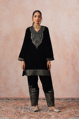 Aafreen Black Velvet Embroidered Set