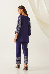 Contrast Navy Blue Co-ord Set