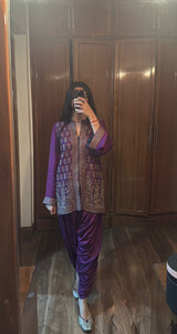 Parv Wine Embroidered Suit Set