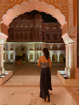 Navy Blue Waist Coat For Women with Asymmetrical Pants