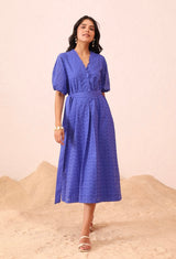 Blue Cutwork Dress