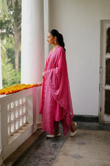 Utsav Pink Embroidered Suit Set for Women's