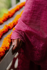 Utsav Pink Embroidered Suit Set for Women's