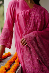 Utsav Pink Embroidered Suit Set for Women's
