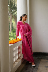 Utsav Pink Embroidered Suit Set for Women's
