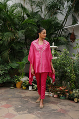 Beautiful Pink Embroidered Cape Set For Women