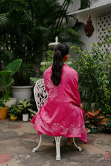 Beautiful Pink Embroidered Cape Set For Women