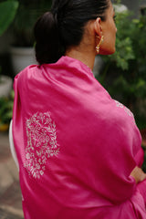 Beautiful Pink Embroidered Cape Set For Women