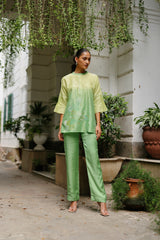 Ombre Green Block Print Coord- Inchingindia