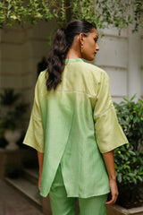 Ombre Green Block Print Coord- Inchingindia