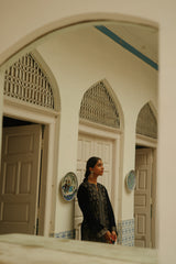 Velvet Co-ord Set -Navy Blue Crush Velvet Outfit | Parv Collection