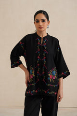Mehak Noir Cross Stitch Top