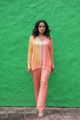 Peach Pastel Ombre Co-Ord Set for women- inching india