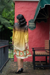 Beautiful Earth Tone Ombre Dress for women-Inching India