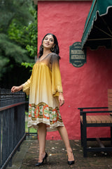 Beautiful Earth Tone Ombre Dress for women-Inching India