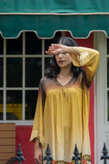 Beautiful Earth Tone Ombre Dress for women-Inching India