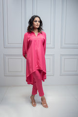 Pink Blossom Embroidered Co-Ord Set For Women