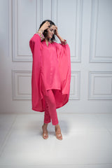 Pink Blossom Embroidered Co-Ord Set For Women