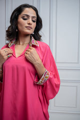 Pink Blossom Embroidered Co-Ord Set For Women