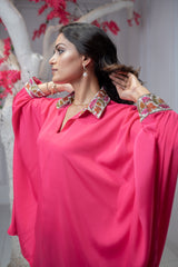 Pink Blossom Embroidered Co-Ord Set For Women