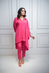 Pink Blossom Embroidered Co-Ord Set For Women