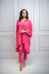 Pink Blossom Embroidered Co-Ord Set For Women