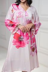 Pink Floral Printed Dress for women- inching India